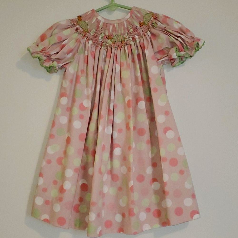 Hand Smocked Polka-dot dress